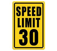 Speed Limit 30 - Letrero de metal de aluminio de 30 x 40 cm, decoración de pared, uso en interiores y exteriores