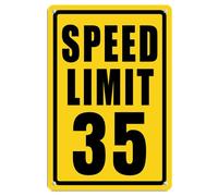 Speed Limit 35 - Letrero de metal de aluminio de 8 x 12 pulgadas, decoración de pared, uso en interiores y exteriores