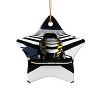 Speed Racer The Videogame - Abalorio de Navidad de cerámica de doble cara para manualidades, adorno decorativo de Navidad con cordón dorado