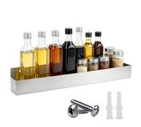 Speed Rail de acero inoxidable soporte organizador estante de pared de | Botellero de jarabe Salsa, lata de cerveza, bebidas, agua, cóctel, para cocina, salón, restaurante, L