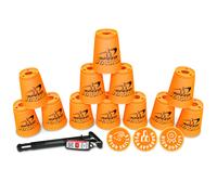 Speed Stacks | Official Sport Stacking Set Orange - 12 Cups and Holding stem | Top Grade Materials Low Friction | WSSA Approved