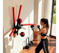 Speed Trainer Reflex - Barra de boxeo con altura y velocidad ajustables, soporte de pared con 2 bolsas de boxeo y 4 barras de reacción para entrenamiento en casa