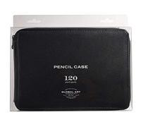 Speedball Art Products - Bolsa de almacenamiento de piel auténtica para lápices, rotuladores, bolígrafos y suministros de arte, capacidad para hasta 120 lápices estándar, color negro