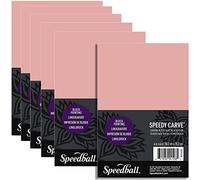 Speedball Bloque de tallado rápido rosa de 4 x 6 pulgadas, paquete de 6, para impresión de bloques, sellos, tallado, bloques de lino, herramientas de arte artesanal para kit de herramientas