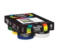 Speedball Flex - Cartuchos de tinta para serigrafía sobre tela (118 ml, 6 unidades, para decoración del hogar, bolsas, camisetas, esenciales para artistas