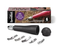 Speedball Kit de cortador de linóleo surtido #1 - Herramientas de tallado de linóleo para impresión en bloque, negro, incluye 5 cuchillas