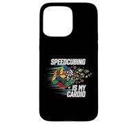 Speedcubing Is My Cardio Funny Cube Solver Design Carcasa para iPhone 15 Pro MAX