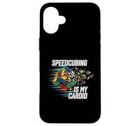 Speedcubing Is My Cardio Funny Cube Solver Design Carcasa para iPhone 16 Plus