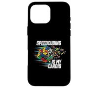 Speedcubing Is My Cardio Funny Cube Solver Design Carcasa para iPhone 16 Pro MAX