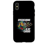 Speedcubing Is My Cardio Funny Cube Solver Design Carcasa para iPhone X/XS