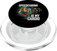 Speedcubing Is My Cardio Funny Cube Solver Design PopSockets PopGrip para MagSafe