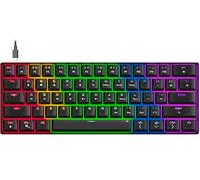 Speedlink Atmos - Teclado mecánico RGB Gaming para Juegos 60%, con Cable, interruptores Marrones, Robusta Placa de Acero, Cable USB-C Desmontable, retroiluminado, diseño inglés QWERTY, Negro