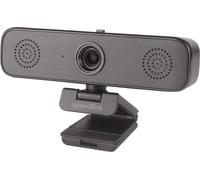 Speedlink AUDIVIS Full HD Cámara Web para conferencias - ángulo de visión de 100°, Altavoces Integrados, Negro