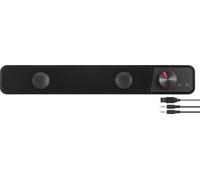 Speedlink BRIO Barra de Sonido estéreo - para Ordenador, Audio, 12 vatios, 2 Conectores Jack de 3,5 mm, Conector USB A, Control de Volumen, Toma de Auriculares y micrófono, Negro