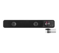 Speedlink BRIO Barra de Sonido estéreo - para Ordenador, Audio, 12 vatios, 2 Conectores Jack de 3,5 mm, Conector USB A, Control de Volumen, Toma de Auriculares y micrófono, Negro