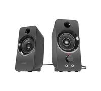 Speedlink DAROC Altavoz para PC estéreo - Altavoces Activos, Clavija Jack 3,5 mm, 12 vatios, Ordenador, Portátil, Oficina, Negro