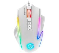 Speedlink DECUS NX - Ratón Gaming con Cable RGB, iluminación RGB Multicolor, botón de Disparo Continuo, hasta 12800dpi, 1000Hz, programable, Cable enfundado, para Juegos, Blanco