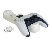 Speedlink Jazz Cargador USB - Estación de Carga para hasta 2 mandos de la PS5, Blanco