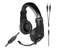 Speedlink LEGATOS Gaming Headset con cable - auriculares ligeros con micrófono y mando a distancia con cable, compatibles con PC, PS5, PS4, Xbox, Switch, conector de 3,5 mm incl. adaptador en Y, negro
