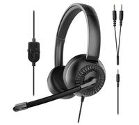 Speedlink METIS Auriculares estéreo - Auriculares con Cable con micrófono y Mando a Distancia por Cable, Oficina y Oficina en casa, Toma de 3,5 mm Incl. Adaptador en Y, Bolsa de Almacenamiento, Negro