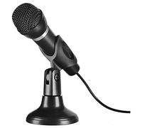 Speedlink Micrófono de escritorio y de mano CAPO, micrófono de mesa y de mano, excelente calidad de sonido para grabaciones de voz y voz, negro