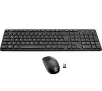Speedlink SIGNIUM Deskset - Set Combo Teclado y Ratón Inalámbrico USB Wireless 2.4G, Diseño alemán QWERTZ, Funciona con Pilas, con Cable, Teclas multifunción, Sensor de 1200 PPP, Negro