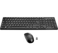 Speedlink SIGNIUM Deskset - Set Combo Teclado y Ratón Inalámbrico USB Wireless 2.4G, US Diseño inglés QWERTY, Funciona con Pilas, con Cable, Teclas multifunción, Sensor de 1200 PPP, Negro