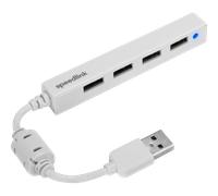 Speedlink SNAPPY SLIM USB Hub, 4 puertos, USB 2.0, pasivo, blanco