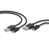 Speedlink Stream Play & Charge Juego de Cables USB-C - Dos Cables de Carga de 3 m para el Mando de la PS5, Negro