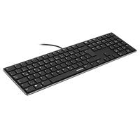 Speedlink Teclado Riva con Mecanismo de Tijera - Teclado para PC Conectado por Cable, Teclado USB silencioso con Teclas Planas, con 7 Teclas multifuncionales, distribución Alemana, Negro
