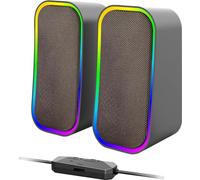 Speedlink Token Bluetooth - Juego de Altavoces PC con Iluminación RGB, Altavoz estéreo con conexión Jack de 3.5 y Bluetooth, 6 Modos de Iluminación RGB, 12W, Negro