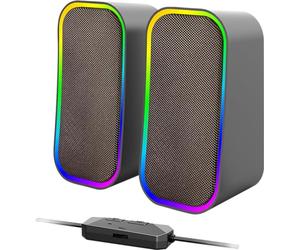 Speedlink Token Bluetooth - Juego de Altavoces PC con Iluminación RGB, Altavoz estéreo con conexión Jack de 3.5 y Bluetooth, 6 Modos de Iluminación RGB, 12W, Negro