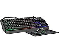 Speedlink TYALO - Juego de Escritorio Iluminado para Juegos - Juego de Teclado/ratón/Alfombrilla de Mouse - Negro FR - Diseño francés