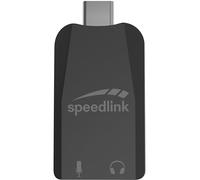 Speedlink Vigo USB-C: Tarjeta de Sonido Externa, Adaptador USB con Entrada para Micrófono y Auriculares, Conector Jack de 3,5 mm, PC/PS5/Switch2/Switch, Negro