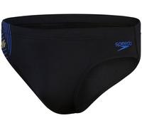 Speedo 7cm tech panel brief black/chroma blue/spritz xs - uk30