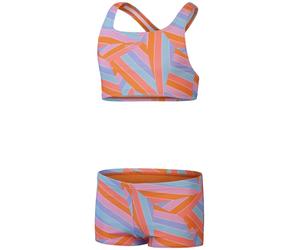 Speedo allover 2 piece boyleg short girls orange/blue 128cm