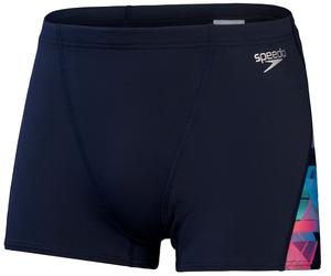 Speedo allover digi v-cut aquashort black/red s - uk32