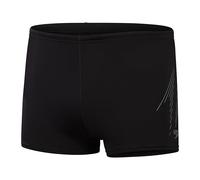 Speedo Aquashort Hyperboom Placement, Entrenamiento de natación, Fitness, Resistente al Cloro Aquashort para Hombre, Negro/Gris Marengo, 28