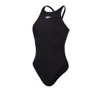 Speedo Bañador con Espalda en V Endurance+ (Silueta más Larga) | Corte Deportivo | Fitness en el Agua Traje de baño para Mujer, Negro, 38