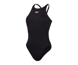 Speedo Bañador con Espalda en V Endurance+ (Silueta más Larga) | Corte Deportivo | Fitness en el Agua Traje de baño para Mujer, Negro, 36
