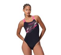 SPEEDO Bañador de 1 pieza MEDALIST. Color negro/rosa