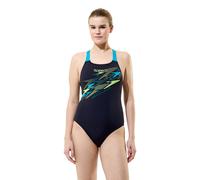 Speedo Traje de baño Medley con logotipo de Medley para mujer, negro, 32
