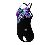 SPEEDO Bañador de 1 pieza POWERBACK. Color Negro Estampado
