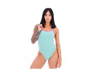 Speedo bañador de natación Solid V-Back 40 Bleu