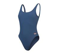 Speedo Bañador Deep U-Back Texturizado, Traje de baño, Diseño Elegante Traje de baño para Mujer, Azul Picea, 28