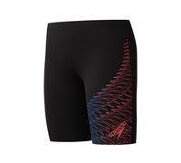 Speedo Bañador Jammer con logotipo de Medley para niños, color rojo, Negro, 7-8 Años