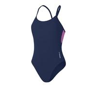 Speedo Bañador Liso de 1 Pieza Racerback | Fitness en el Agua | Tacto Suave | Diseño Elegante Traje de baño para Mujer, Azul cerúleo, XL