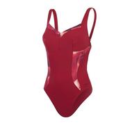 Speedo Bañador Moldeador de 1 Pieza con Estampado LunaElustre | Moldeador | Traje de baño para Las Vacaciones y la Playa Traje de baño para Mujer, Rojo Vasco/Niebla Magenta/Flor Suave, 44