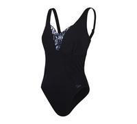 Speedo Bañador Moldeador de 1 Pieza con Estampado OpusGem DD+ | Moldeador | Traje de baño para Las Vacaciones y la Playa Traje de baño para Mujer, Negro/Gris óxido/Blanco, 34