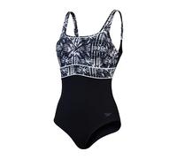 Speedo Bañador Moldeador de 1 Pieza ContourEclipse | Moldeador | Traje de baño para Las Vacaciones y la Playa Traje de baño para Mujer, Negro/Gris óxido/Blanco, 32